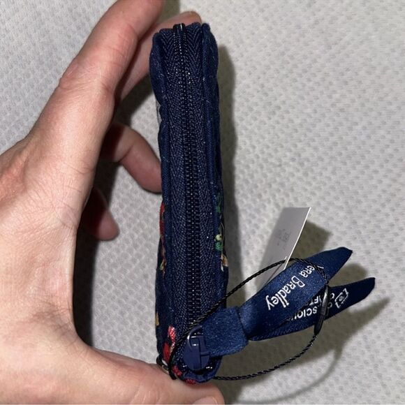 Vera Bradley Snow Globe Motifs Navy Christmas Coin Purse Mini Wallet - Picture 8 of 11